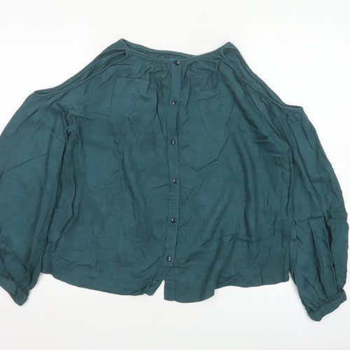 Vero Moda Women Green Off Shoulder Long Sleeve Blouse Size M