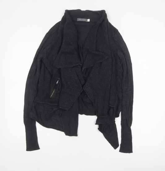 Mint Velvet Women's Black Size 8 Open Front Knit Cardigan