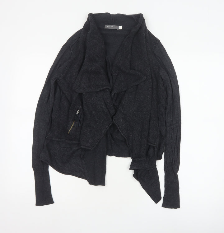 Mint Velvet Women's Black Size 8 Open Front Knit Cardigan