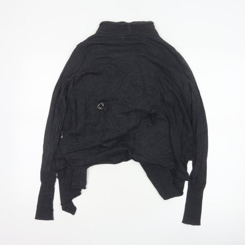 Mint Velvet Women's Black Size 8 Open Front Knit Cardigan
