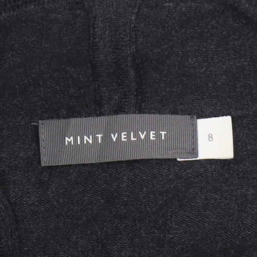 Mint Velvet Women's Black Size 8 Open Front Knit Cardigan