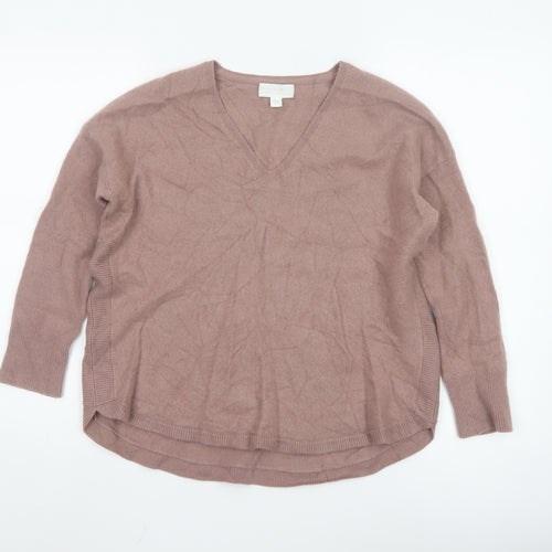 The White Company Women’s Brown Cashmere V-Neck Jumper Size S