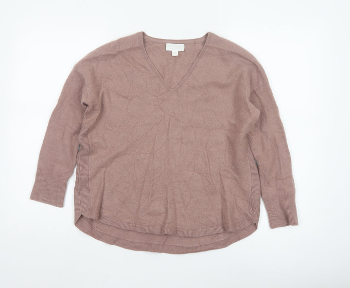 The White Company Women’s Brown Cashmere V-Neck Jumper Size S