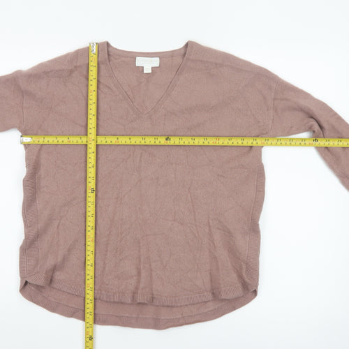 The White Company Women’s Brown Cashmere V-Neck Jumper Size S