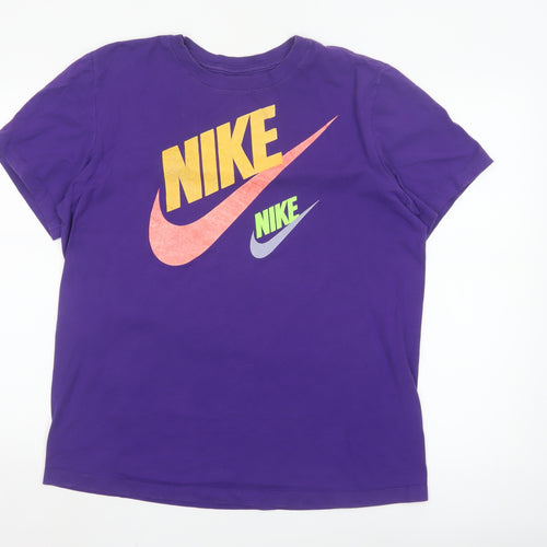 Nike Men's Purple Graphic Logo Sports T-Shirt Size S