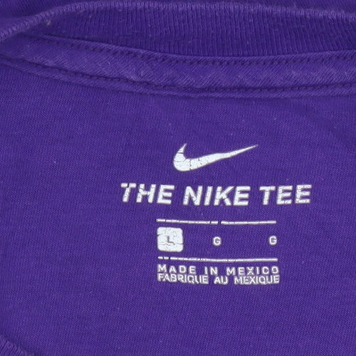 Nike Men's Purple Graphic Logo Sports T-Shirt Size S