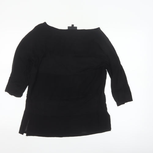 Warehouse Women’s Black 3/4 Sleeve Viscose Blouse UK 14