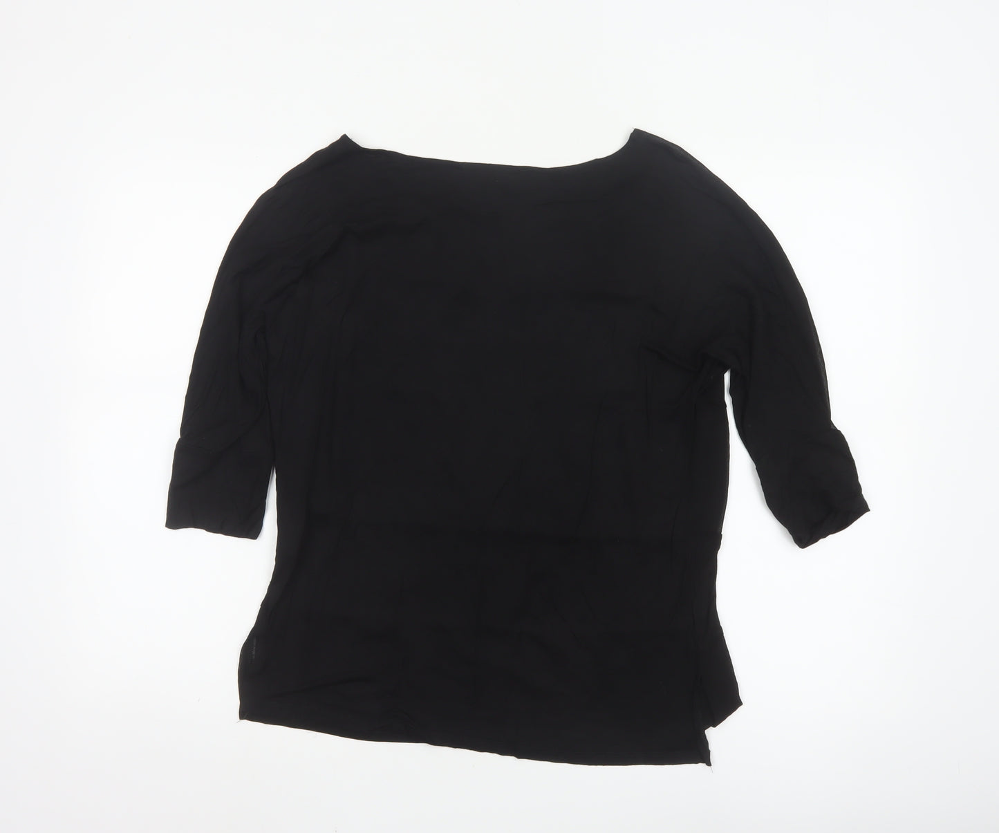 Warehouse Women’s Black 3/4 Sleeve Viscose Blouse UK 14