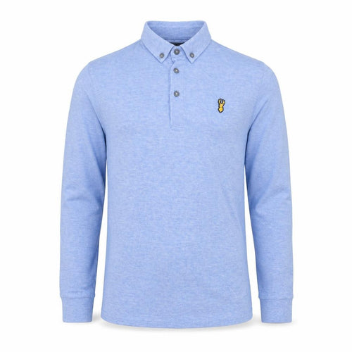 Next Boys Blue Long Sleeve Polo Shirt 13 Years Collared Cotton Blend