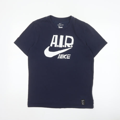 Nike Men's Navy Blue AIR Dri-FIT Graphic T-Shirt Size M