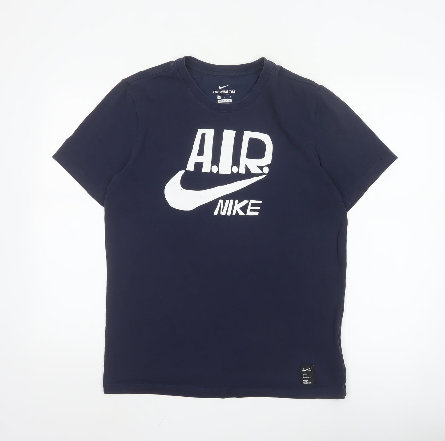 Nike Men's Navy Blue AIR Dri-FIT Graphic T-Shirt Size M