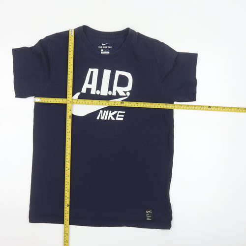 Nike Men's Navy Blue AIR Dri-FIT Graphic T-Shirt Size M