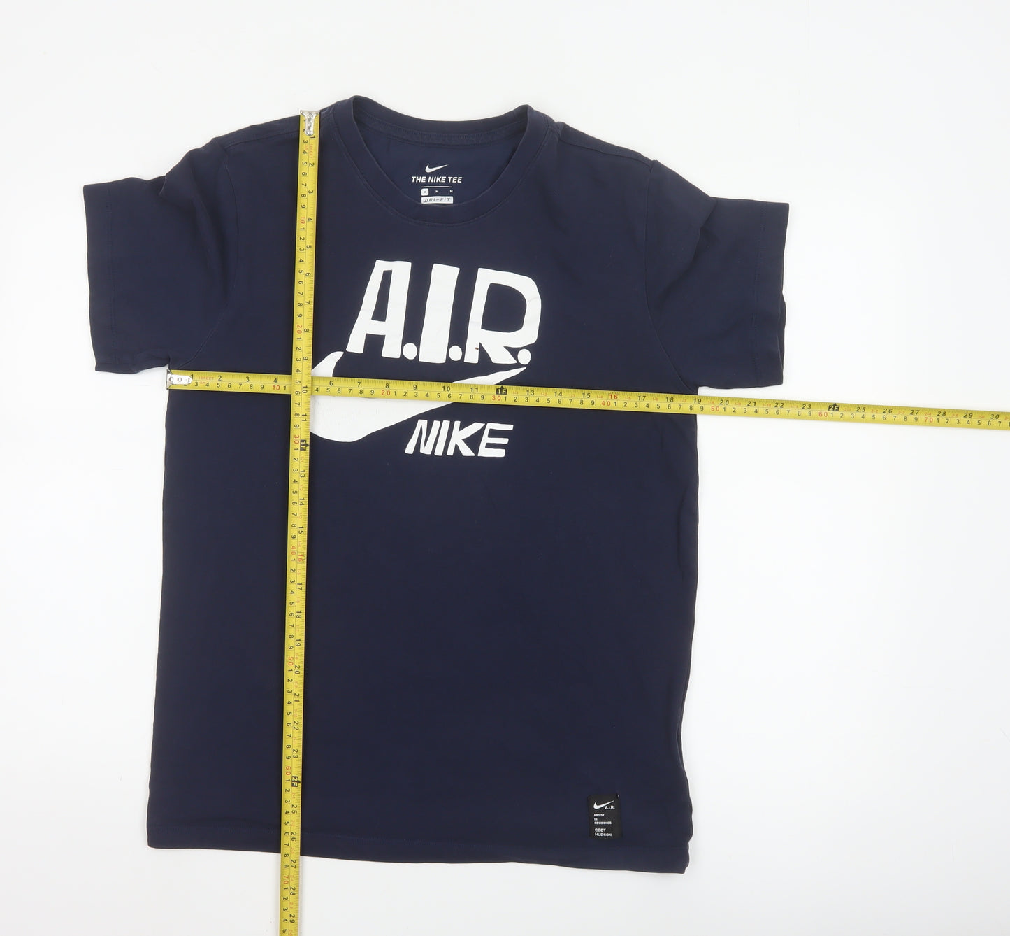 Nike Men's Navy Blue AIR Dri-FIT Graphic T-Shirt Size M