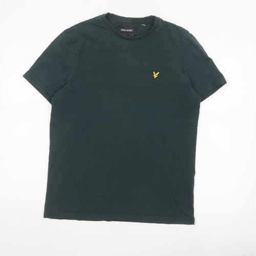 Lyle & Scott Men's Green Cotton Crew Neck Short Sleeve T-Shirt Size M