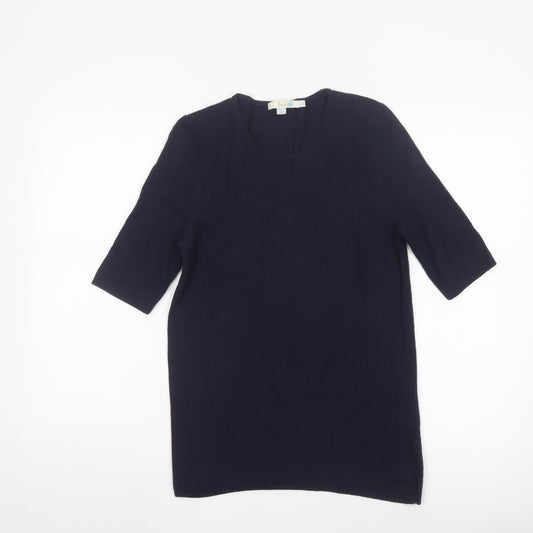 Boden Women’s Navy Blue Wool Knit Short Sleeve Jumper UK 16