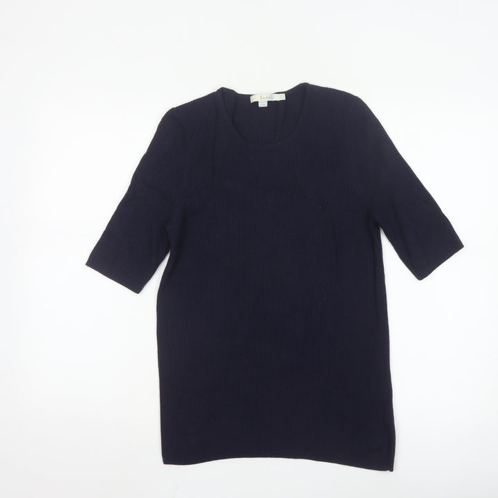 Boden Women’s Navy Blue Wool Knit Short Sleeve Jumper UK 16