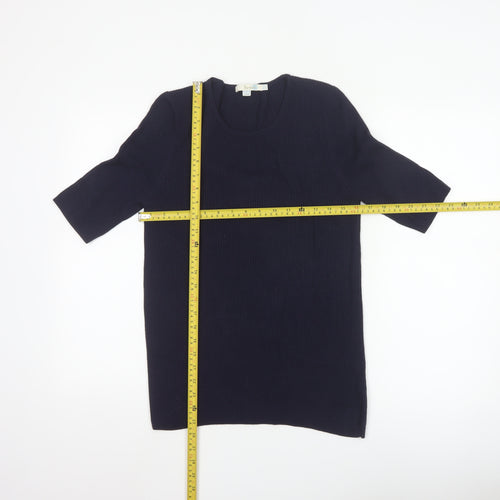 Boden Women’s Navy Blue Wool Knit Short Sleeve Jumper UK 16