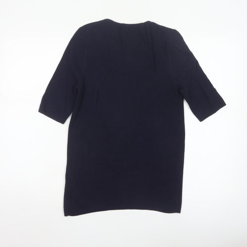 Boden Women’s Navy Blue Wool Knit Short Sleeve Jumper UK 16