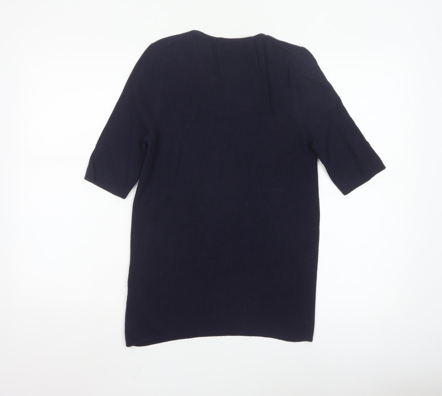 Boden Women’s Navy Blue Wool Knit Short Sleeve Jumper UK 16