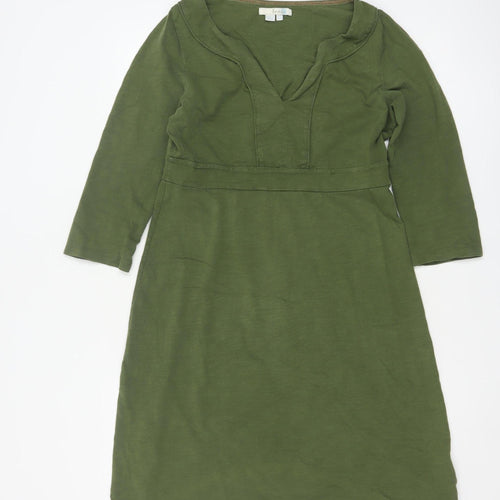 Boden Women Green Size 12 A-Line Cotton Knee Length Dress
