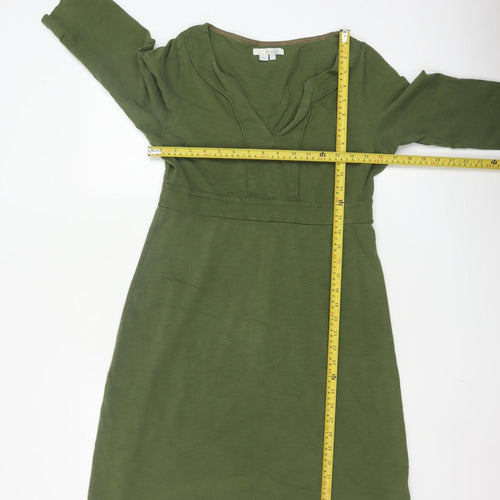Boden Women Green Size 12 A-Line Cotton Knee Length Dress