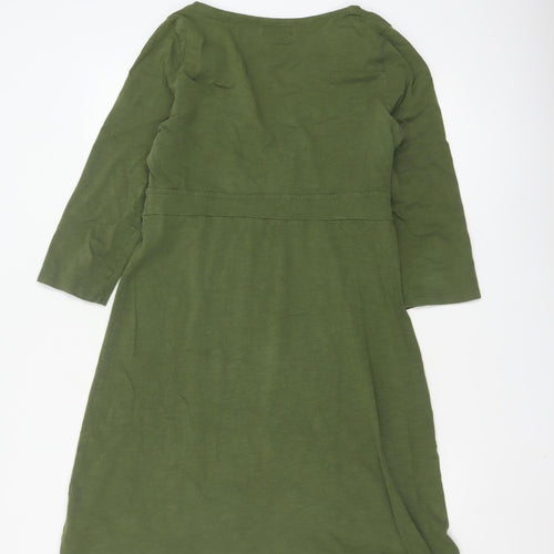 Boden Women Green Size 12 A-Line Cotton Knee Length Dress