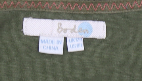 Boden Women Green Size 12 A-Line Cotton Knee Length Dress