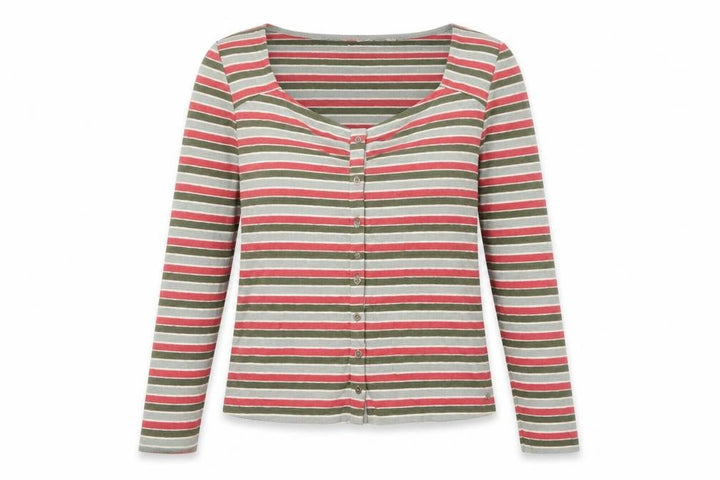 FatFace Women’s Multicoloured Striped Button-Up Top Size 14 Cotton Blend
