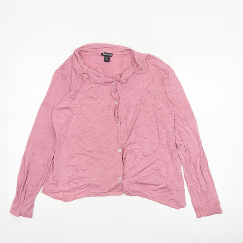 Boohoo Women’s Pink Long Sleeve Button-Up Shirt UK 6