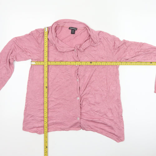Boohoo Women’s Pink Long Sleeve Button-Up Shirt UK 6