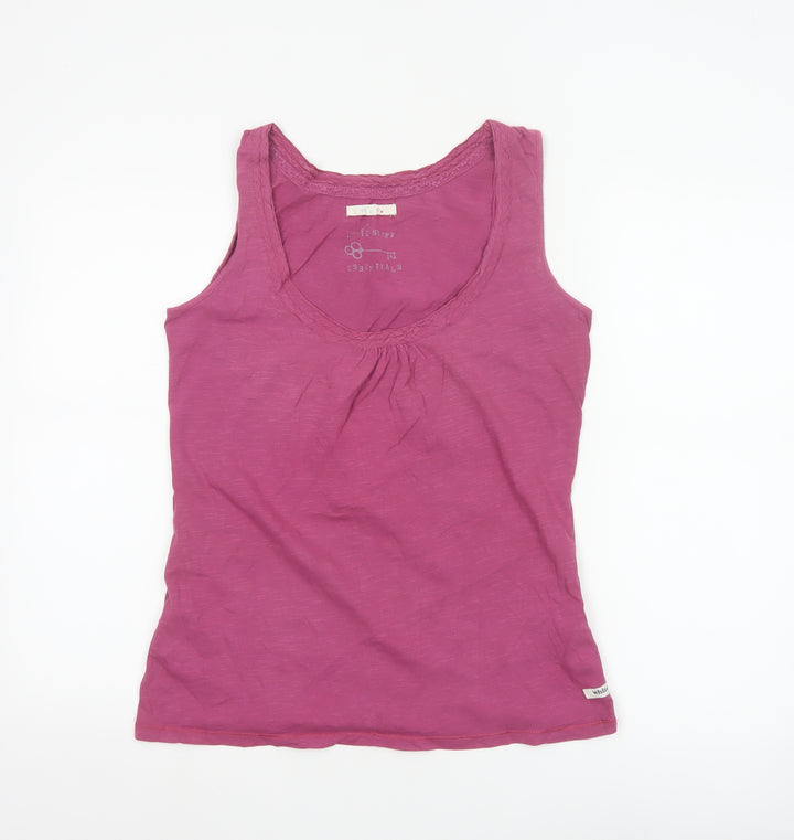 White Stuff Women’s Pink Cotton Scoop Neck Tank Top Size 12