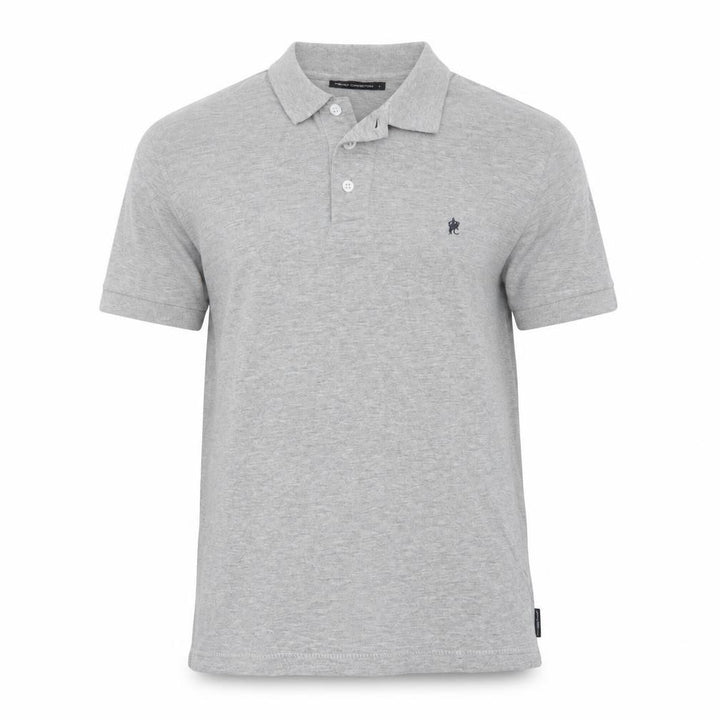 French Connection Women Grey Polo Shirt S Short Sleeve Cotton