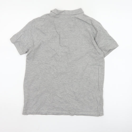 French Connection Women Grey Polo Shirt S Short Sleeve Cotton