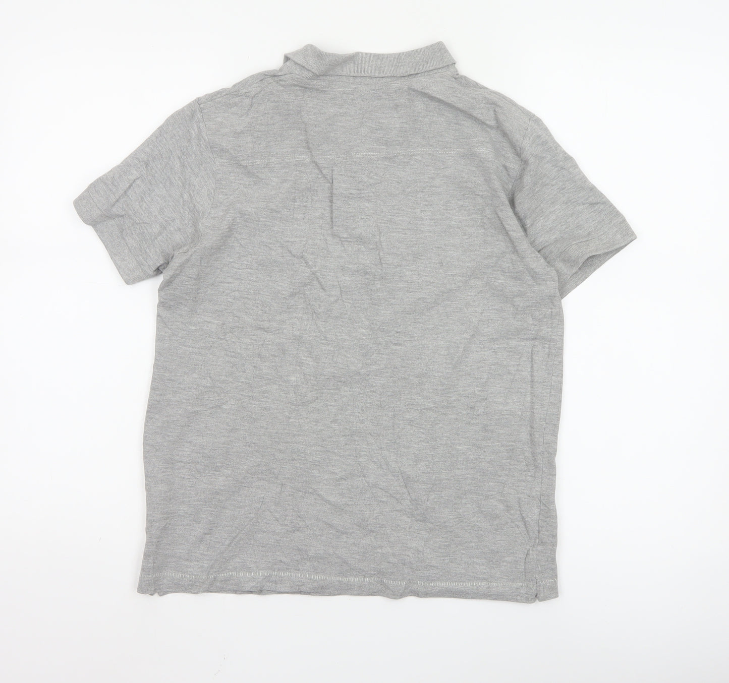 French Connection Women Grey Polo Shirt S Short Sleeve Cotton