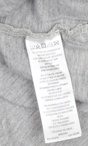 French Connection Women Grey Polo Shirt S Short Sleeve Cotton