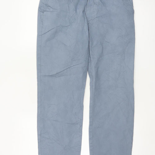 Marks and Spencer Men's Blue Regular Fit Chino Trousers 32x29