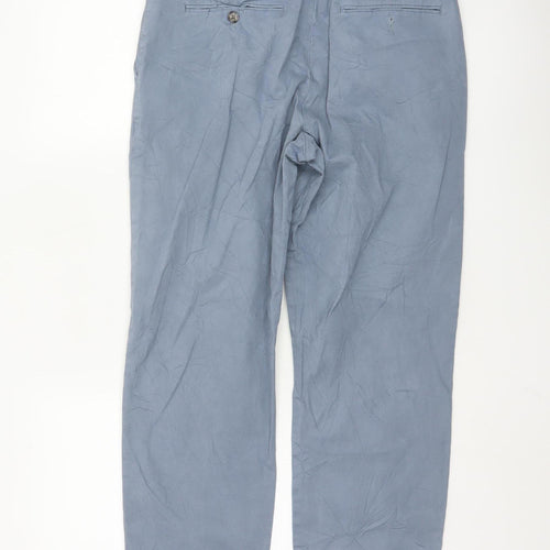 Marks and Spencer Men's Blue Regular Fit Chino Trousers 32x29