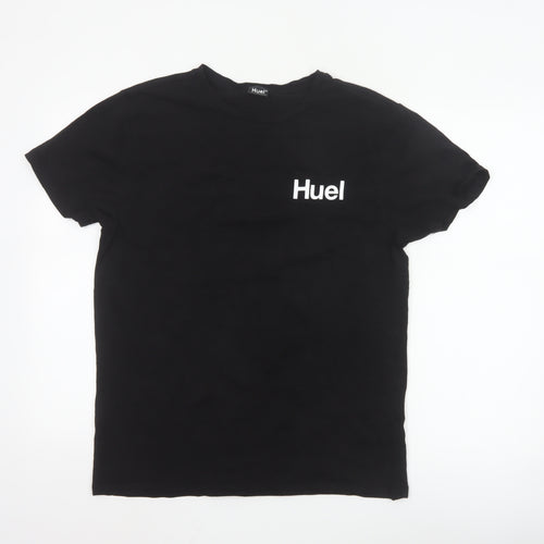 Huel Men's Black Short Sleeve Cotton Crew Neck T-Shirt M