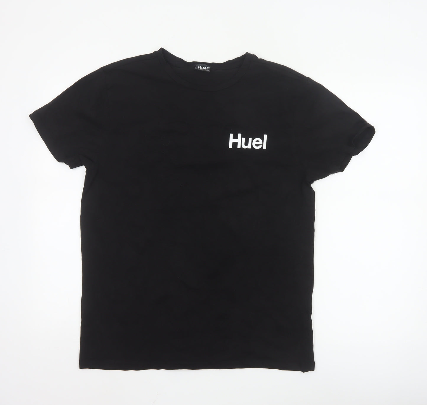 Huel Men's Black Short Sleeve Cotton Crew Neck T-Shirt M
