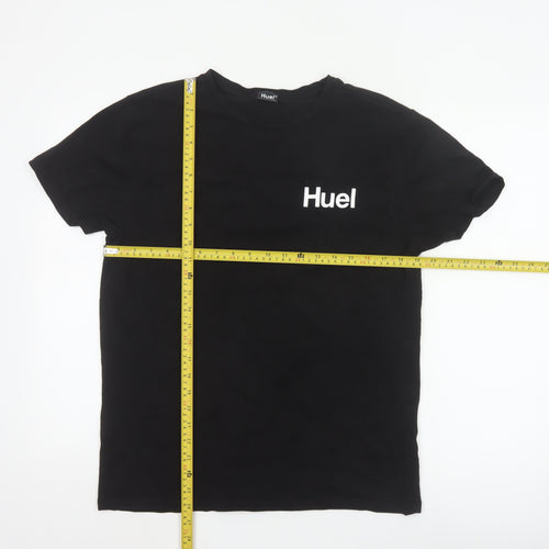 Huel Men's Black Short Sleeve Cotton Crew Neck T-Shirt M