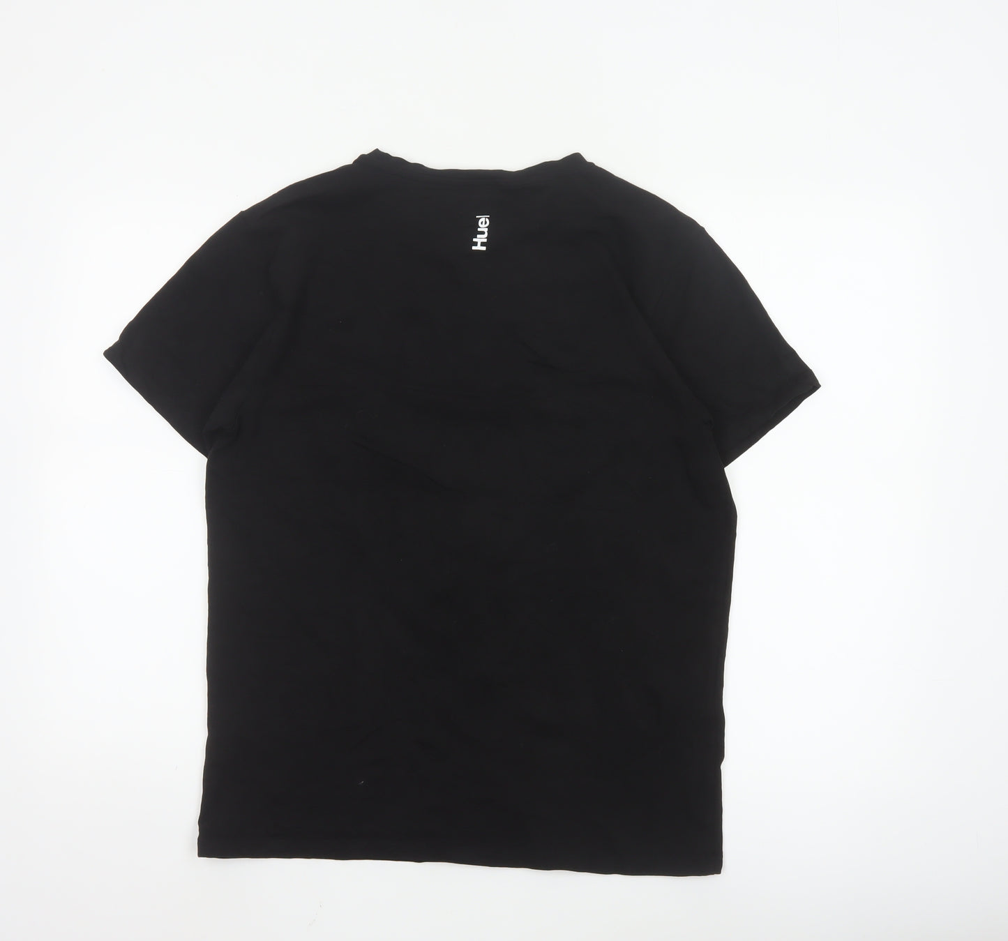 Huel Men's Black Short Sleeve Cotton Crew Neck T-Shirt M