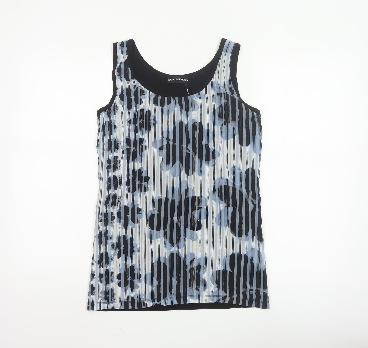 Sonia Rykiel Women’s Blue Floral Camisole Tank Top L