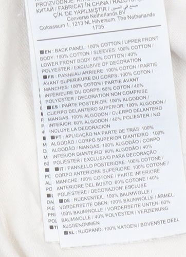 Converse Men's Grey Colourblock Crew Neck Short Sleeve T-Shirt M