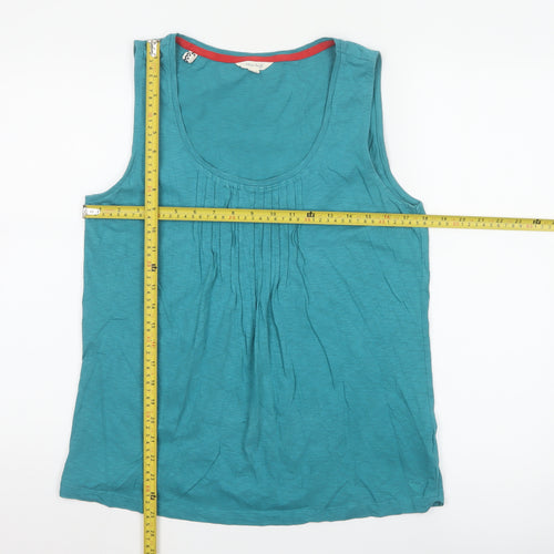 White Stuff Women's Blue Cotton Scoop Neck Tank Top Size 14