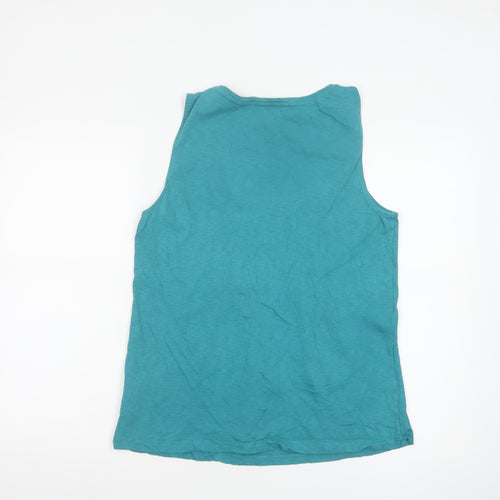 White Stuff Women's Blue Cotton Scoop Neck Tank Top Size 14