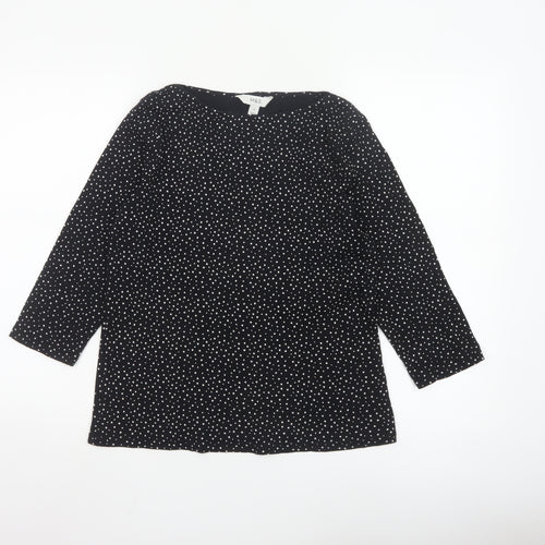 Marks and Spencer Women’s Black Polka Dot Cotton Tunic Blouse Size 14