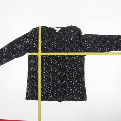 Marks and Spencer Women’s Black Polka Dot Cotton Tunic Blouse Size 14