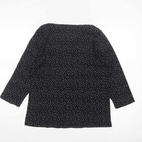 Marks and Spencer Women’s Black Polka Dot Cotton Tunic Blouse Size 14