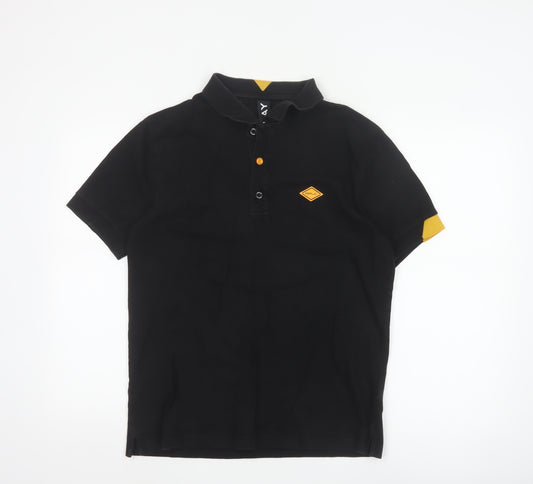 Replay Men's Black Regular Fit Cotton Polo Shirt M