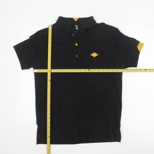 Replay Men's Black Regular Fit Cotton Polo Shirt M